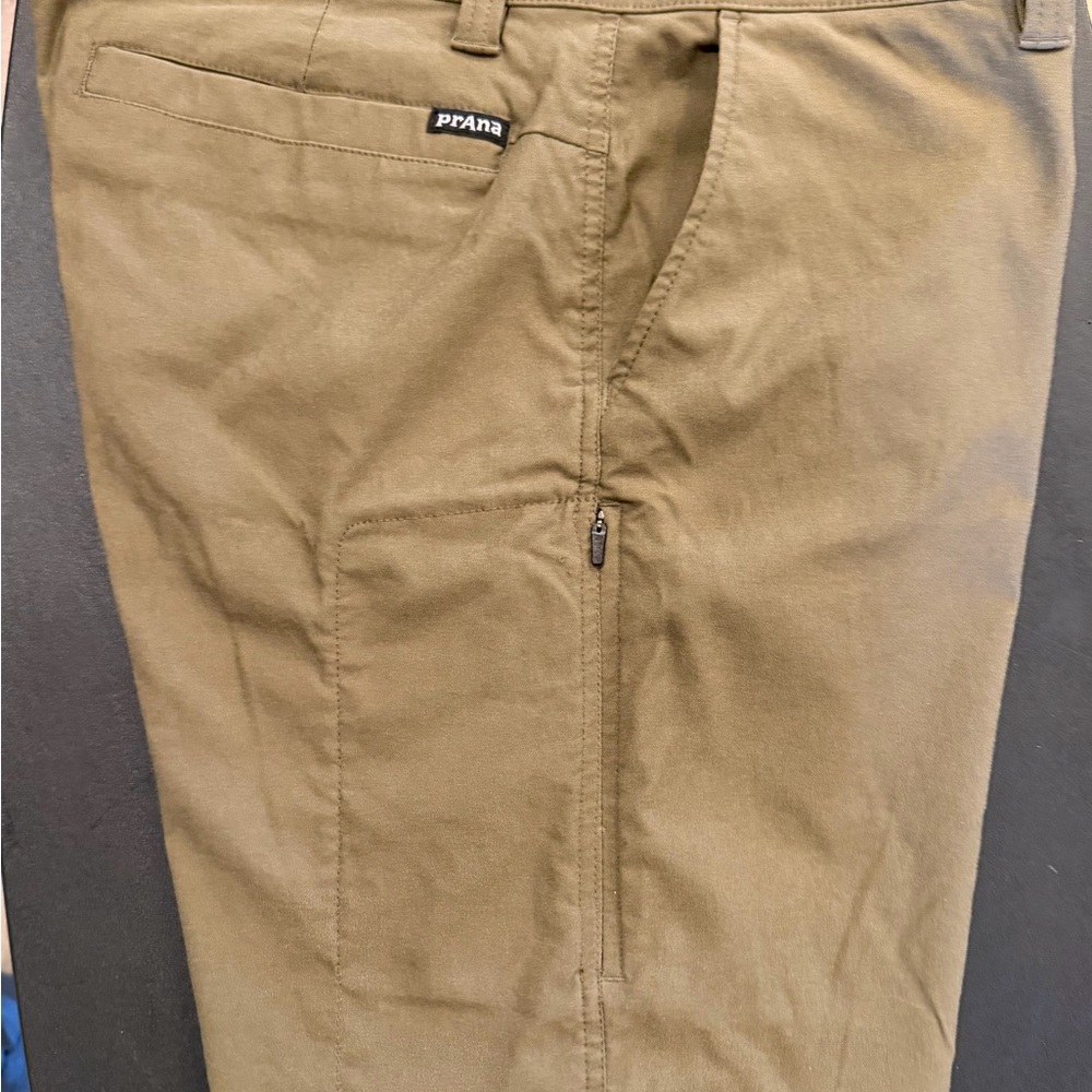 Prana Tan Travel Chinos with Zip Pocket